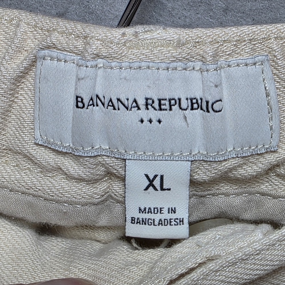 Banana Republic Pleated Pants Womens XL Straight Leg Twill Casual Pockets Creme - Picture 8 of 15